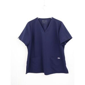 Figs Scrub Top Womens XL Blue Casma Pockets Medical